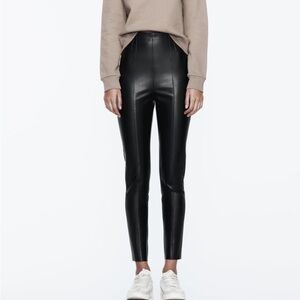 Zara High Waisted black faux leather leggings